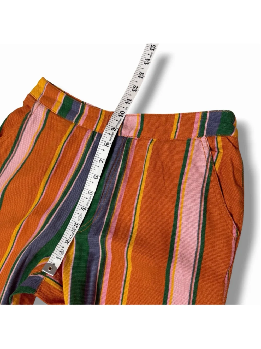 NEW Free People La Paz Organic Cotton Orange Stripe Crop Pants Boho Retro Sz 0